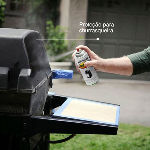 Spray Preto Semibrilho Alta Temp 650oc Autoprimer Rust Oleum