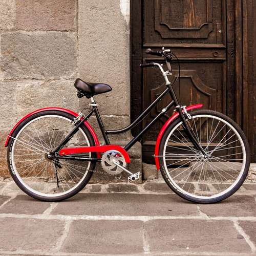 Bicicleta Vintage Urbana C/ Nombre 6 Vel Rojo Mybikemx