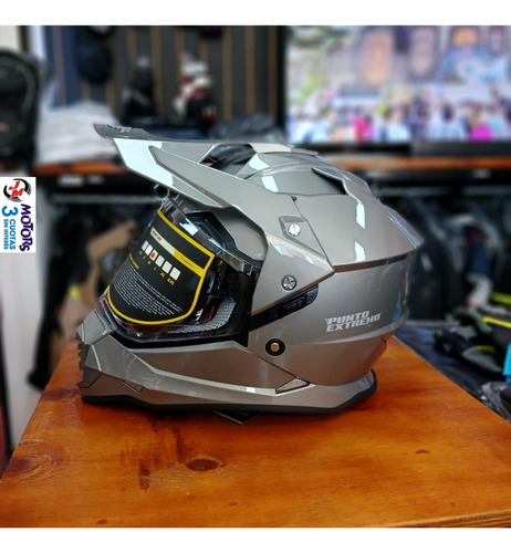 Jm Nuñez Casco Turismo Mx Trail Punto Extremo 632 Dakar Gris Brillo Lisa Xl(61-62 Cm)