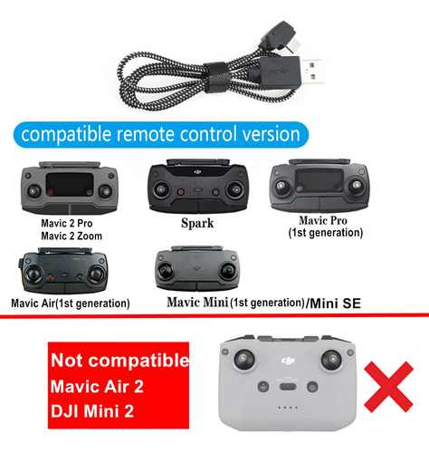 Cable De Carga Usb Trenzado De Nailon Para Drones Dji
