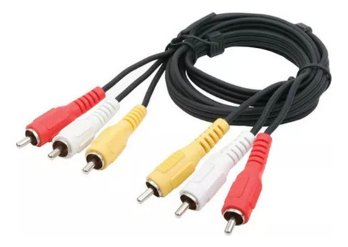 Kit 2 Cabo Audio E Video Rca Smart Tv Video Game Tv Cabo 3x3
