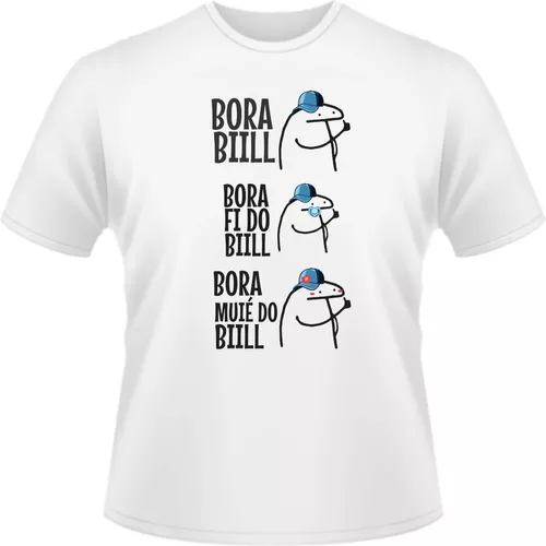 1 Camiseta Bonequinho Flork Meme Bora Bill Camisa Divertida - Wba