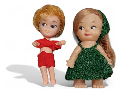 2 Muñequitas Antiguas Mini Doll