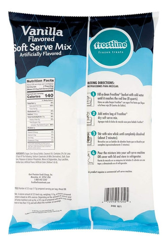 Frostline Base Polvo Para Preparar Helado De Vainilla Suave
