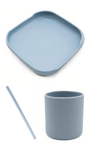 Kit Para Bebés, Plato Con Ventosa, Vaso, Sorbito Silicona