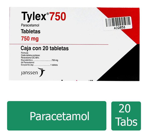 Tylex 750 Mg Caja Con 20 Tabletas