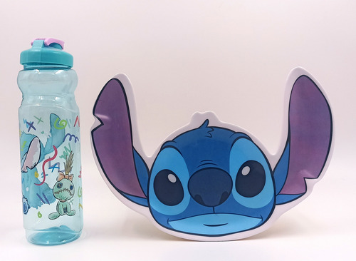 Botella Y Plato Stitch Disney