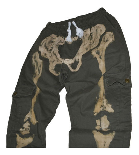 Imagen 2 de 6 de Pantalon Cargo Esqueleto Huesos Elastizado Babuchachupin T46