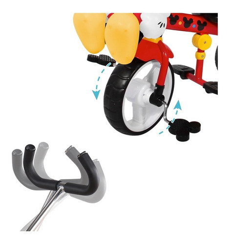 Triciclo Apache 3 En 1 Mickey Figura 3d Y Cajuela Color Rojo