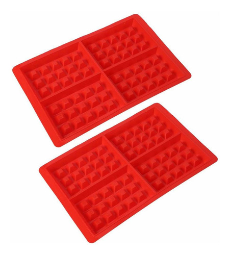 2 Mold Gofr Para Silicona Cuadrado Antiadherente Tarta