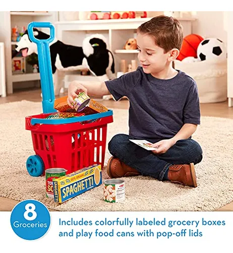 Set Grocery Basket Play Melissa & Doug Fill & Roll, 11 Pieza