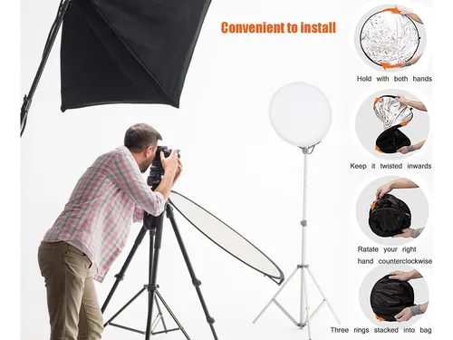 Reflector De Fotografia Con Clip De 24 Pulgadas, 5 En 1, Dif