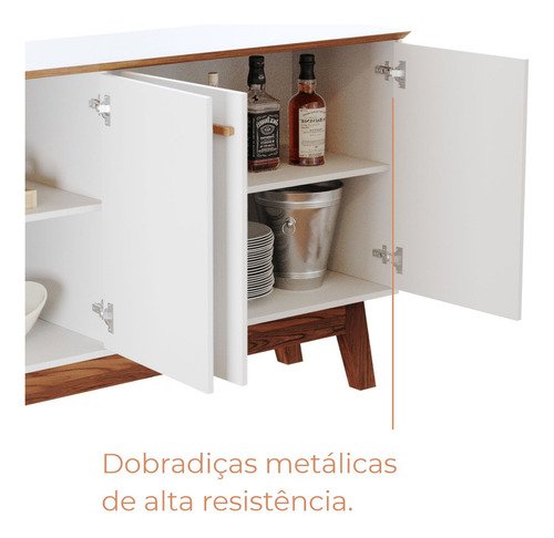 Buffet Babus Aparador Atta 4 Portas Moderno 160cm Cor Branco