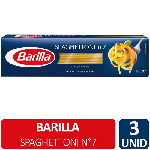 Imagen 1 de 7 de Spaghettoni N°7 Barilla Spaghetti Pasta Italiana - Pack X3