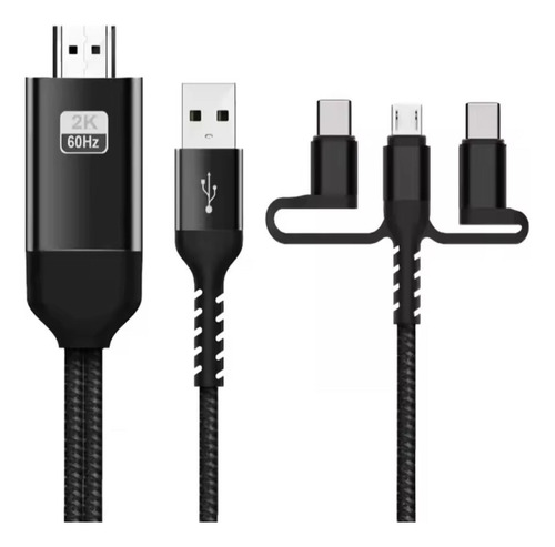 Cable Convertidor De Teléfono A Tv Cable Hdmi Android 3 En 1