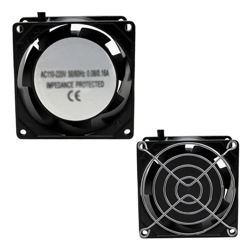 Ventilador Cooler Com Grade Metalica 80x80x38mm Bivolt