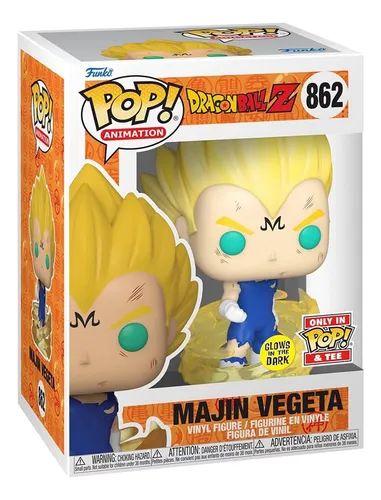 Funko Pop Tees Dragon Ball Z Majin Vegeta Glow In The Dark L