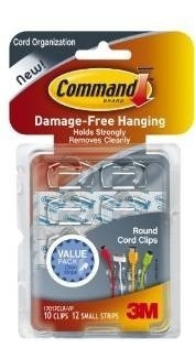 Ronda Comando Clips Cord, Claro, 10-clip