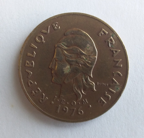 Imagen 1 de 3 de Moneda 100 Francos De Nueva Caledonia 1976 Bronce. Colección