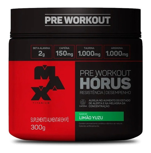 Imagem 1 de 2 de Pre Treino Horus 300g C/ Beta Alanina - Max Titanium