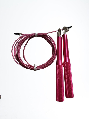 Cuerda De Salto Metalica Ajustable Mango Giratorio Antidesli