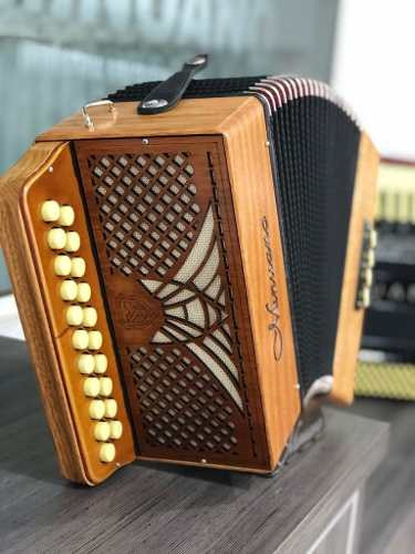 Acordeon 8 Baixos 21 Botões Minuano 8/21 ( Gaita De Botão ) Cor Natural