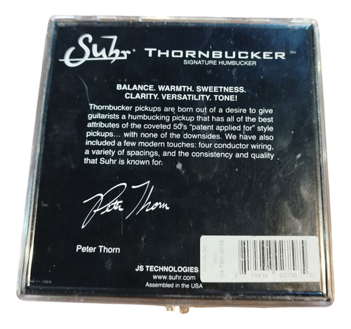 Captador Suhr Humbucker Thornbucker Para Ponte (bridge) Preto (Usado)