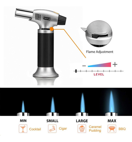 Encendedor Soplete Recargable Para Cocina Flama Regulable