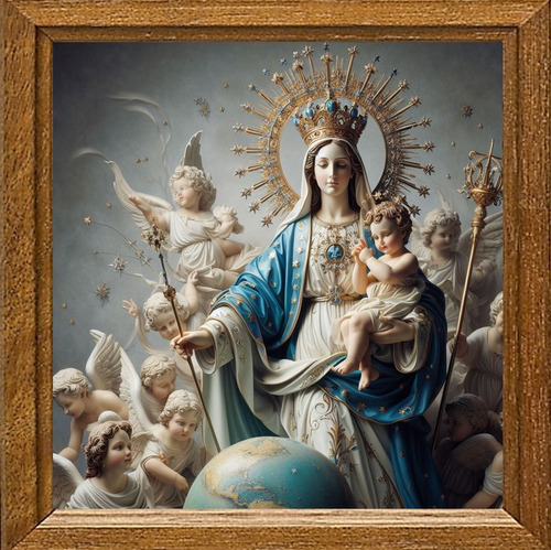 Cuadro Arte Digital Virgen María Auxiliadora 50x50cm Única