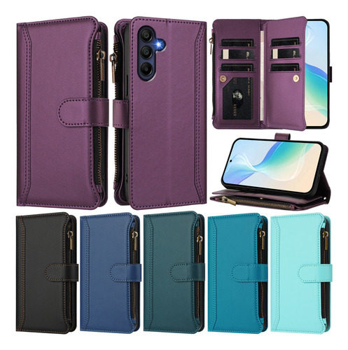 Funda De Piel Con Función Atril Para Samsung Galaxy A56 A36 A26 A16 A06 A55 A35 A54 A34 A15 A25 A14 A53 A33 A73 A23 M23 M13