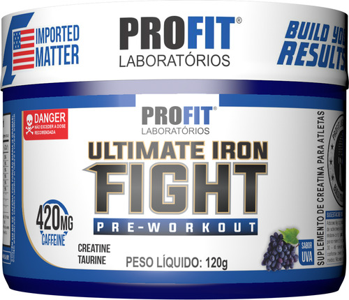 Pré Treino Ultimate Iron Fight 120g - Profit Labs Sabor Uva