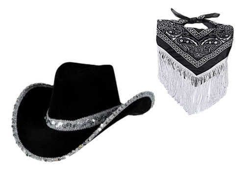 Sombrero De Vaquero Occidental Con Conjunto De Pañuelo Con