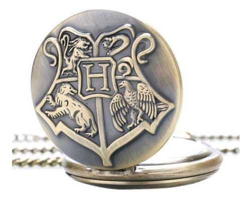 Reloj De Bolsillo Harry Potter Hogwarts Coleccion Dorado Oscuro