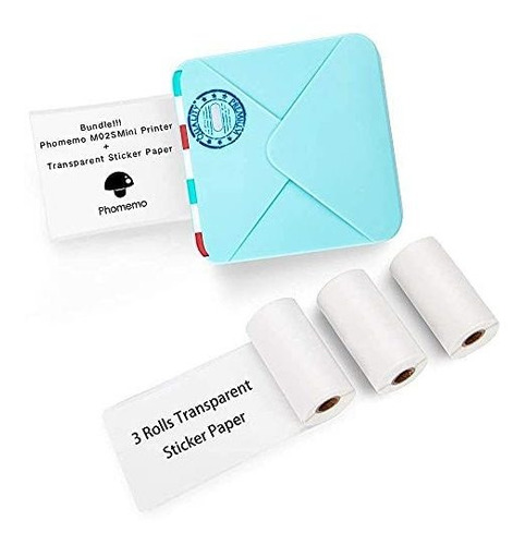 Mini Impresora Phomemo M02s Termica+3 Rollos Papel Adhesivo