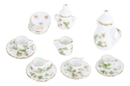 Juego De Tazas De Té Doll House, 15 Unidades, 1/12 Piezas, C
