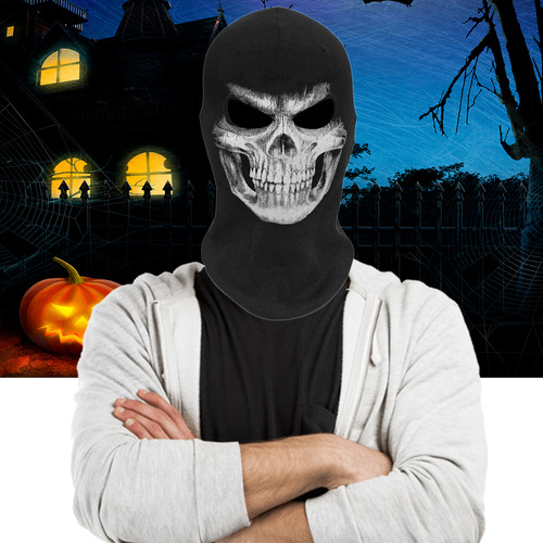 Máscara Facial Completa De Halloween 3d Skeleton Scary Skele