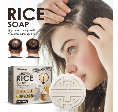 Z Shampoo De Arroz Anti-queda De Cabelo Em Barra Rice Water