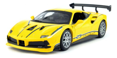 Miniatura Ferrari 488 Challenge Racing Amarelo Bburago 1/24