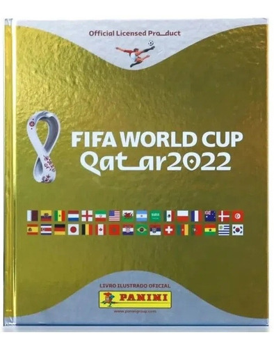 Livro Copa Do Mundo 2022 - Álbum Capa Dura Dourado