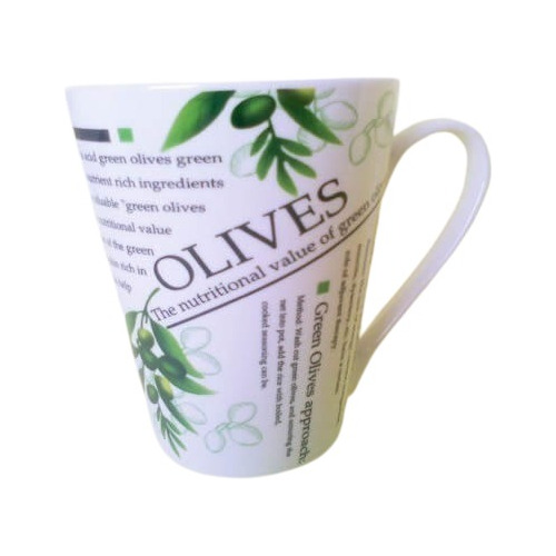 Caneca Olives Azeitonas Com Propriedades Em Porcelana Novo