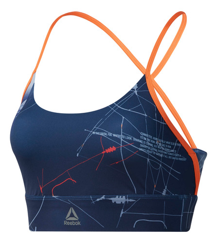 Top Deportivo Reebok Workout Ready Tri Back S Azul Impecable