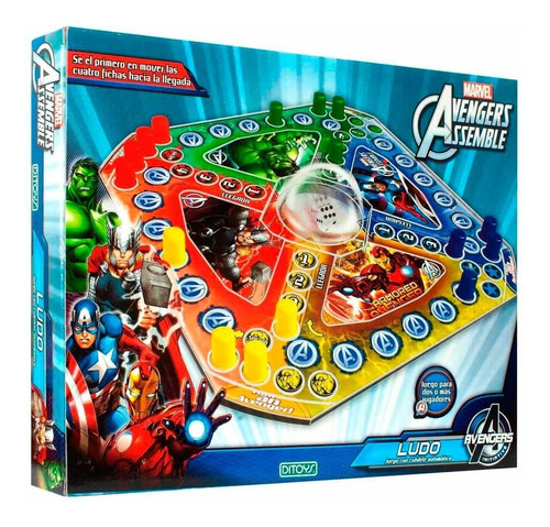 Imagen 8 de 8 de Juego Ludo Avengers Vengadores Marvel Ditoys Full