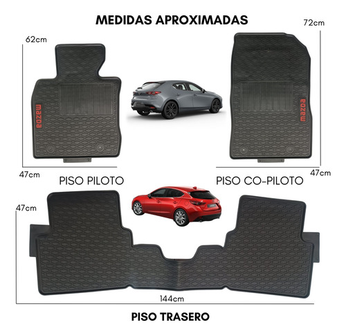 Piso Goma Calce Perfecto Para Mazda 3 2019 2020 2021 2023