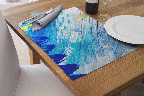 Kit Jogo Americano Para Mesa Posta Com 2 Unidades - Pintura