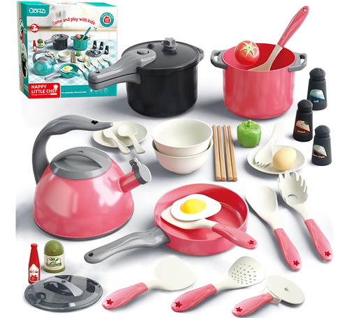 Cocina De Juguetes Para Niños 32 Accesorios Seguros 6 A 14 A