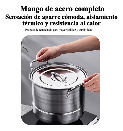 4pcs Vaporera Set De Acero Inoxidable Ollas Con Tapa Tableta