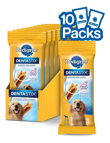 Dentastix Snack Perro Adulto Razas Grandes 3 Barras 10un