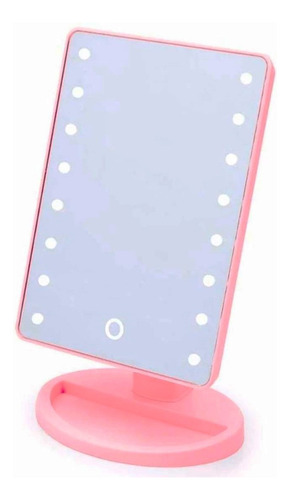 Espelho Camarim Para Maquiagem De Mesa Com Led Portátil Já! Cor Da Moldura Rosa