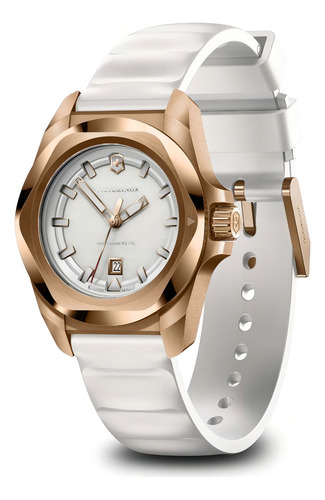 Reloj I.n.o.x 32 Correa Caucho Blanco Dial Blanco Victorinox