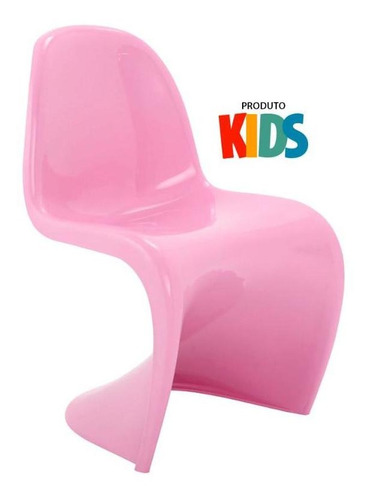 Cadeira Panton Junior Infantil Kids Brincadoteca Rosa Brilho